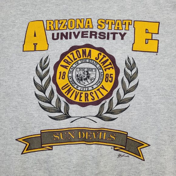 Vintage 80s Arizona State Sweatshirt L/XL 22x26 Gray - Picture 9 of 13